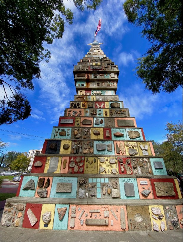 The Monument of States at East Monument Ave. and Lakeview Drive in Kissimmee was inspired in part to rally national unity after the attack on Pearl Harbor 80 years ago, on Dec. 7, 1941.- Original Credit: Joy Wallace Dickinson - Original Source: Joy Wallace Dickinson