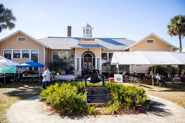 The Central School of Barberville is one focal point for visitors to see during the 47th annual Fall Country Jamboree at the Barberville Pioneer Settlement in Volusia County on Nov. 5, 2023. (Patrick Connolly/Orlando Sentinel)